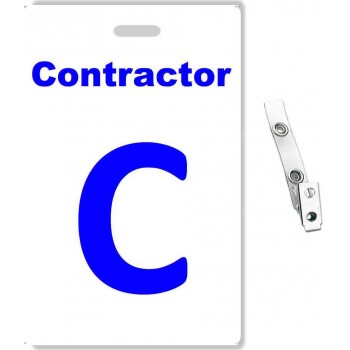 Custom Printed Numbered PVC Contractor Badges - 10 pack